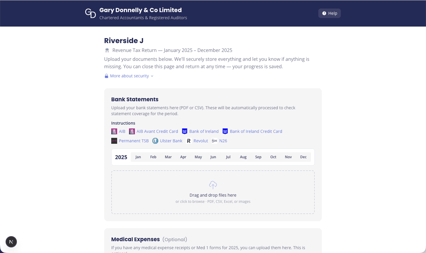 PackCheck branded client upload portal